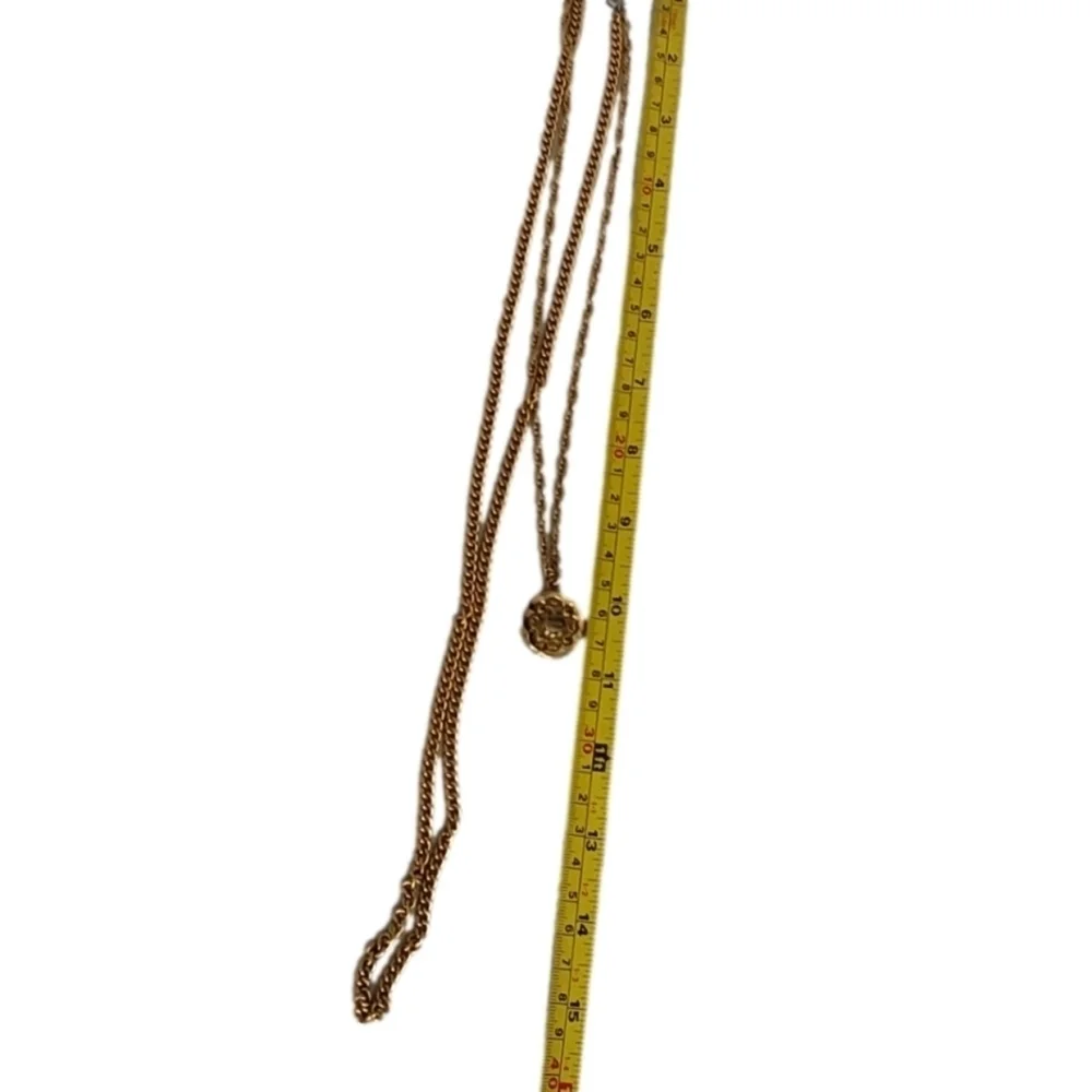 VINTAGE FREIRICH DOUBLE STRANDS‎ STAMPED YELLOW CHAIN 15